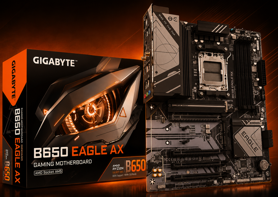 GIGABYTE B650 Eagle AX Motherboard, ATX, AMD Ryzen