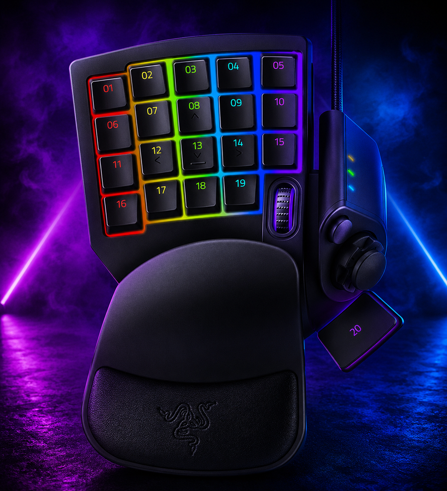 Razer Tartarus Pro Gaming Keypad, Gamepad with Analogue-Optical and Rapid-Fire Mode, 32 Programmable Buttons, Customisable Trigger Point, 8 Profiles, Adjustable Actuation, Wired, Black