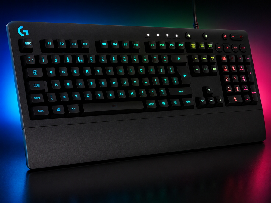 Logitech G G213 Prodigy Gaming Keyboard, LIGHTSYNC RGB Backlit Keys, Spill-Resistant, Customizable Keys, Dedicated Multi-Media Keys, QWERTY UK Layout - Black