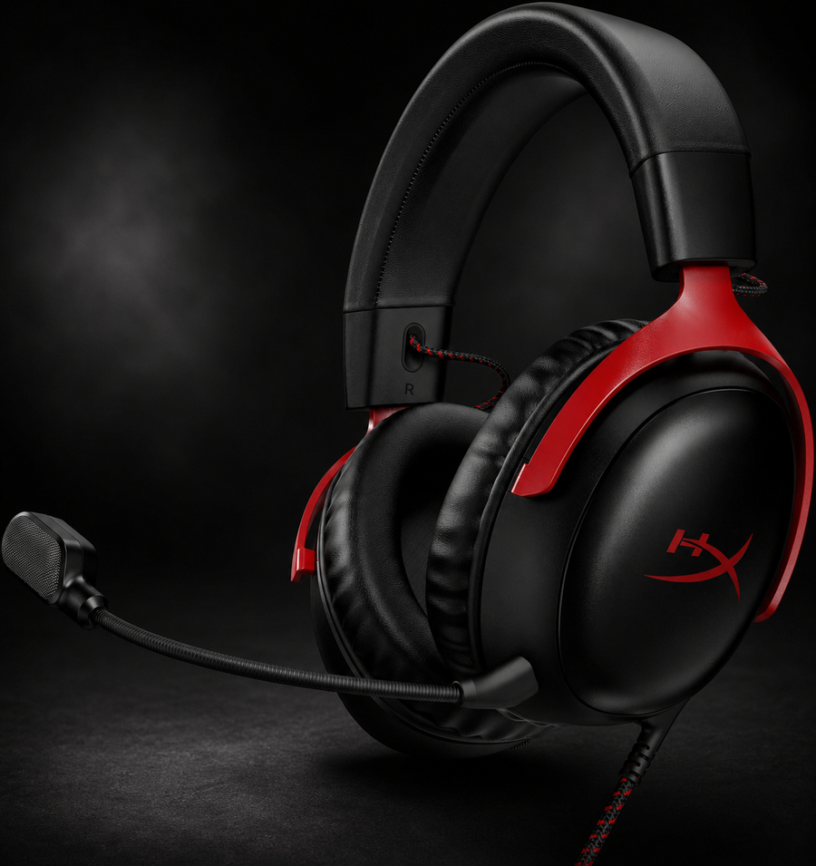 HyperX Cloud III – Wired Gaming Headset, PC, PS5, Xbox Series X|S, Angled 53mm Drivers, DTS, Memory Foam, Durable Frame, Ultra-Clear 10mm Mic, USB-C, USB-A, 3.5mm