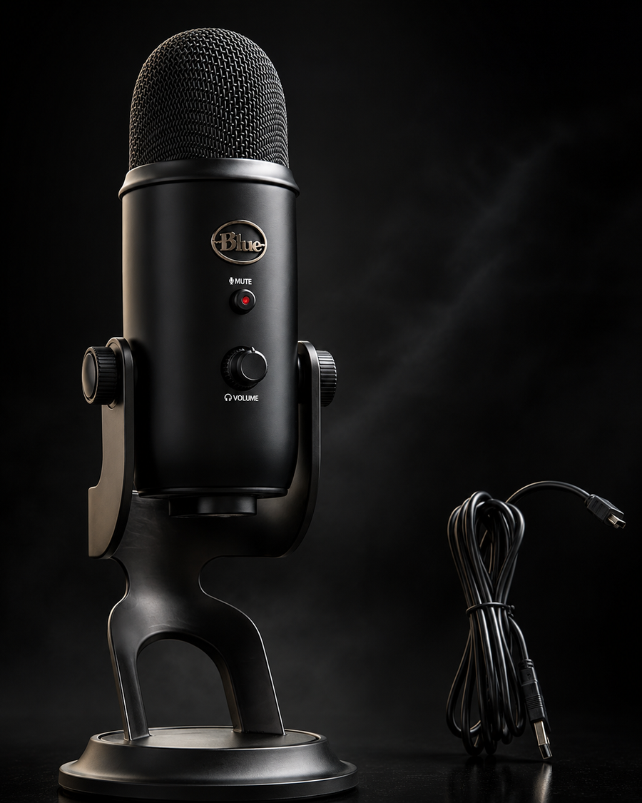 Logitech Blue Yeti USB Microphone for PC, Mac, Gaming, Recording, Streaming, Podcasting, Studio and Computer Condenser Mic with Blue VO!CE effects, 4 Pickup Patterns, Plug and Play – Black