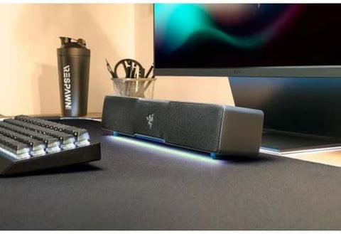 Razer Leviathan V2 X-PC Gaming Soundbar Speakers (Full-Range Drivers, Compact Desktop Form Factor, USB Type C Power and Audio Delivery, Bluetooth 5.0) Black