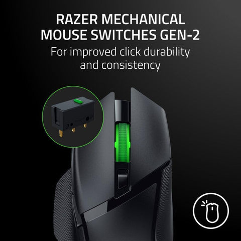 Razer Basilisk V3 X HyperSpeed - Customizable Wireless Gaming Mouse (Iconic Ergonomic Form with 9 Customisable Controls, Radio Frequency, 5G Advanced 18K Optical Sensor, Chroma RGB) Black