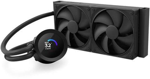 NZXT Kraken Plus 240 - AIO CPU Liquid Cooler - 240mm Radiator - 2 x F120P Fans - Customizable 1.54" Square LCD - AMD AM5, AM4 - Intel LGA 1851/1700, 1200/115X - Black