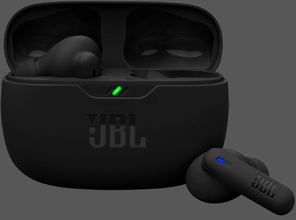 JBL Wave Beam 2 Wireless Noise Cancelling Bluetooth Earbuds with 40 h Playtime Pure Bass Sound Smart Ambient Technology and Multi Point Connection Closed Back Stick Design Black Headphones