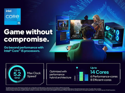 Intel® Core™ i5-14400 Desktop Processor 10 cores (6 P-cores + 4 E-cores) up to 4.7 GHz