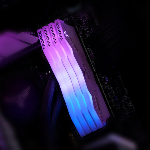TEAMGROUP T-Force Delta RGB DDR5 Ram 32GB (2x16GB) 6000MHz PC5-48000 CL30 Intel XMP 3.0 & AMD Expo Compatible Desktop Memory Module Ram White FF4D532G6000HC30DC01