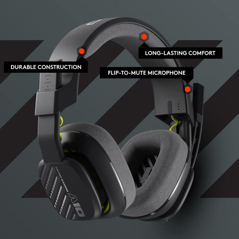 ASTRO Gaming A10 Headset Gen 2 Wired over-Ear Headphones, Lightweight & Damage Resistant, Flip-to-Mute Microphone, 32 Mm Drivers, Compatible with PS5, PS4, Nintendo Switch, PC-Black
