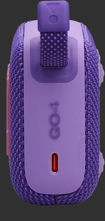 JBL GO 4 Ultra-Portable Bluetooth Speaker, Big Pro Sound, Punchy Bass, PlaytimeBoost, Waterproof Design, 7-Hour Playtime, Purple