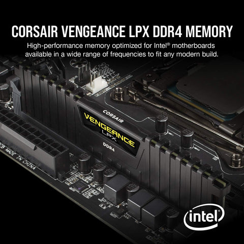 Corsair VENGEANCE LPX DDR4 RAM 32GB (2x16GB) 3200MHz CL16 Intel XMP 2.0 Computer Memory - Black (CMK32GX4M2E3200C16)