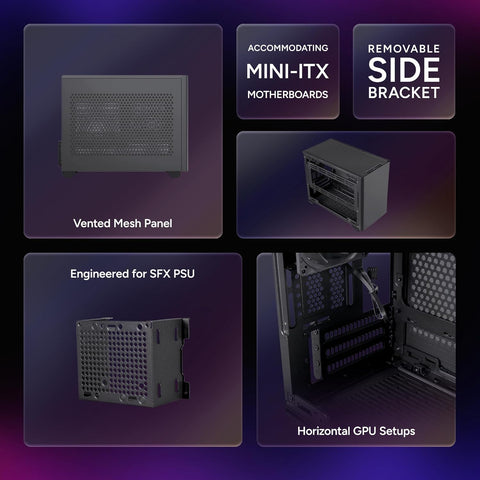 Cooler Master NR200 SFF Small Form Factor Mini-ITX Case with Vented Panel, Triple-slot GPU, Tool-Free and 360 Degree Accessibility, Without PCI Riser