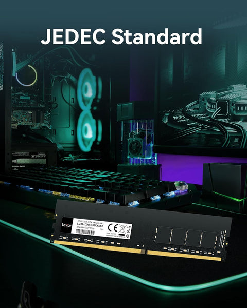 Lexar UDIMM 16GB DDR4 RAM, 3200 MHz, 288-Pin DDR4 U-DIMM Desktop Memory, High-Performance Computer Memory, PC RAM Module Upgrade(LD4AU016G-B3200ASST)