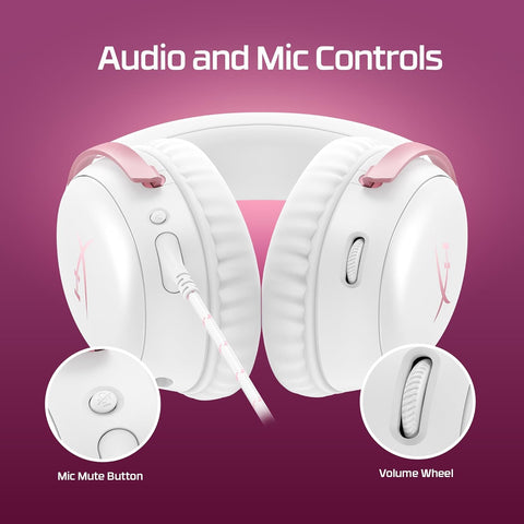 HyperX Cloud III – Wired Gaming Headset, PC, PS5, Xbox Series X|S, Angled 53mm Drivers, DTS, Memory Foam, Durable Frame, Ultra-Clear 10mm Mic, USB-C, USB-A, 3.5mm – Pink