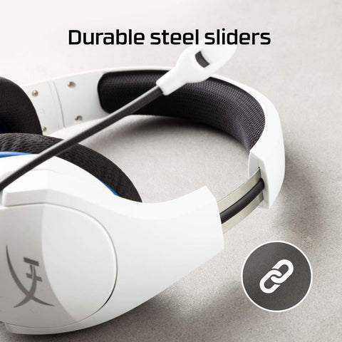 HyperX Cloud Stinger Core Wireless Gaming Headset for PS4 PS5 PC Lightweight Durable Steel Slider Noise Cancelling Microphone, White