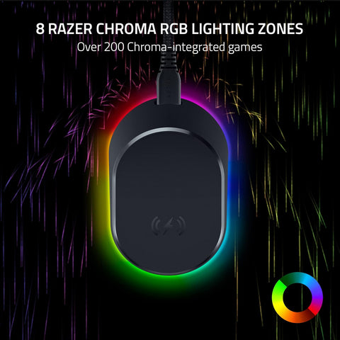 Razer Mouse Dock Pro and Charging Puck, Magnetic Wireless Charging Dock and Charging Module, for Compatible Mice, Magnetic Dock with Charge Status RGB Lighting, Anti-Slip Gecko Feet, Black