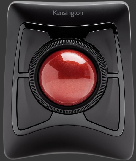 Kensington Expert-Wireless Ergonomic TrackBall Mouse for PC, Mac and Windows with Ambidextrous Design, Optical Tracking, Scroll Ring & 55 mm Ball–Red (K72359WW)