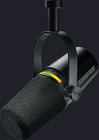 Shure MV7+ Podcast Microphone. Enhanced Audio, LED Touch Panel, USB-C & XLR Outputs, Auto Level Mode, Digital Pop Filter, Reverb Effects, Podcasting, Streaming, Recording - Black