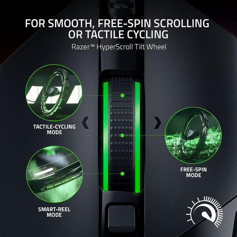 Razer Basilisk V3 - Wired Customisable Gaming Mouse (10+1 Programmable Buttons, HyperScroll Tilt Wheel, 11 Chroma RGB Lighting Zones, Focus+ 26K DPI Optical Sensor) Black