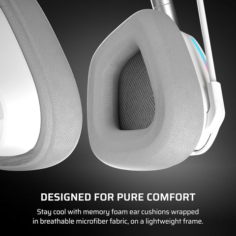 Corsair Void v2 Wireless Gaming Headset with Bluetooth, PC, PS5, PS4, Switch, Mobile, Dolby Atmos, 70 Hr Battery, Dual Wireless, Lightweight, Fast Charging, White | Bluetooth, Dolby Atmos, 70 Hour Battery, Dual Band Wireless, Fast Charge