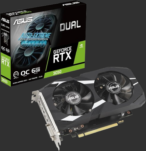 ASUS GeForce RTX 3050 6G DUAL OC Gaming Graphics Card - 1537MHz Boost Clock, GDDR6, PCIe Gen 4, DLSS 2, 3 x DP v1.4a, 1 x HDMI 2.1 (Supports 4K)