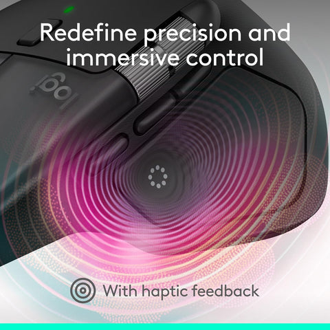 Logitech MX Master 4 for Mac, Ergonomic Bluetooth Mouse with Advanced Performance Haptic Feedback, Ultra-Fast Scrolling, USB-C Charging, MacOS, iPadOS, Windows - Space black