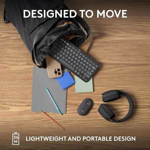 Logitech Pebble Keys 2 K380s, Multi-Device Bluetooth Wireless Keyboard with Customisable Shortcuts,Slim and Portable,Easy-Switch for Windows/macOS/iPadOS/Android/Chrome OS, QWERTY UK Layout - Graphite
