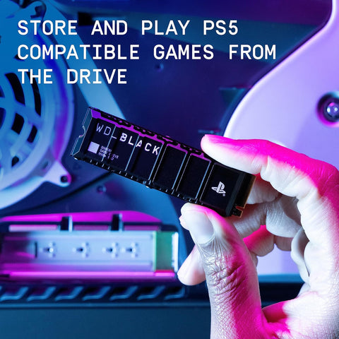 WD_BLACK SN850P 4TB PS5 NVMe SSD, Officially Licensed, Speeds up to 7300 MB/s, M.2 2280 PCIe, Heatsink Design, Computer Device Storage, Black, Solid State Drive, Gen4 x4 Interface