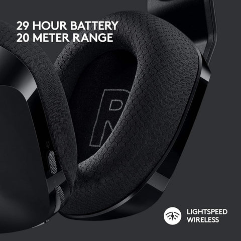 Logitech G733 LIGHTSPEED Wireless Gaming Headset with suspension headband, LIGHTSYNC RGB, Blue VO!CE mic technology and PRO-G audio drivers, Lightweight, 29 Hour battery life, 20m range - Black