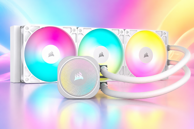 Corsair Nautilus 360 RS ARGB Liquid CPU Cooler, 360mm AIO, Low-Noise, Direct Motherboard Connection, Daisy-Chain, Intel LGA 1851/1700, AMD Am5/am4, 3x Rs120 ARGB Fans, White