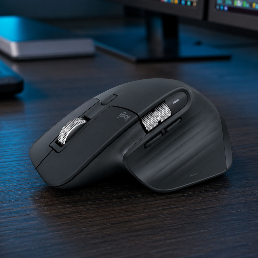 Logitech MX Master 3S - Performance Wireless Mouse with Ultra-fast Scrolling, Ergo, 8K DPI, Track on Glass, Quiet Clicks, Bluetooth, Windows, Linux, Chrome - Graphite