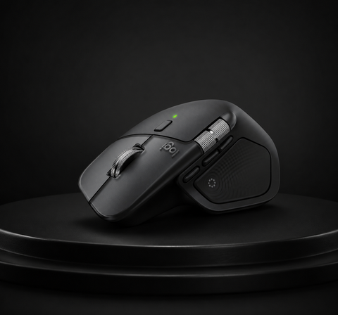 Logitech MX Master 4 for Mac, Ergonomic Bluetooth Mouse with Advanced Performance Haptic Feedback, Ultra-Fast Scrolling, USB-C Charging, MacOS, iPadOS, Windows - Space black