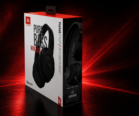 JBL Tune 710BT Wired and Wireless Over-Ear Headphones with Built-in Microphone, Multi-Point Connection and Hands-Free Controls, in Black