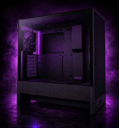 NZXT H5 Flow - Compact ATX Mid-Tower PC Gaming Case - High Airflow - 2 x 120mm Fans Included - 360mm Front & 240mm Top Radiator Support - Cable Management System - Tempered Glass - Black