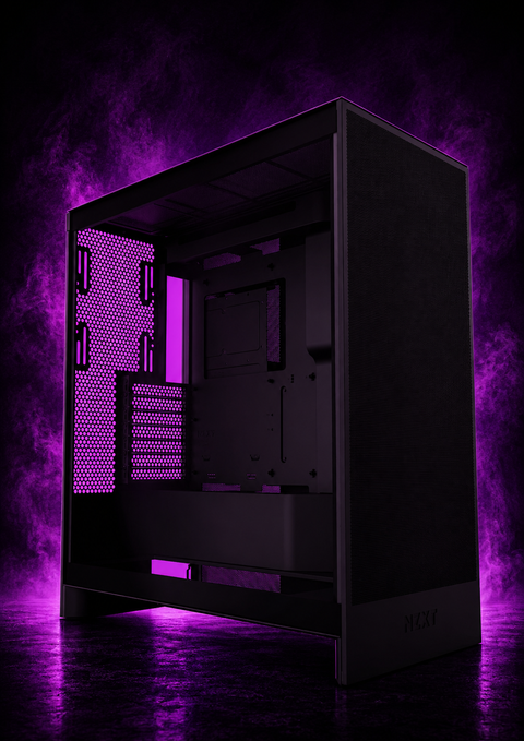 NZXT H7 Flow, Mid-Tower ATX Airflow Case, Supports 3 x 120mm Fans in Bottom for Direct GPU Cooling, Includes Front, 420mm Radiator Support, Cable Management, Black