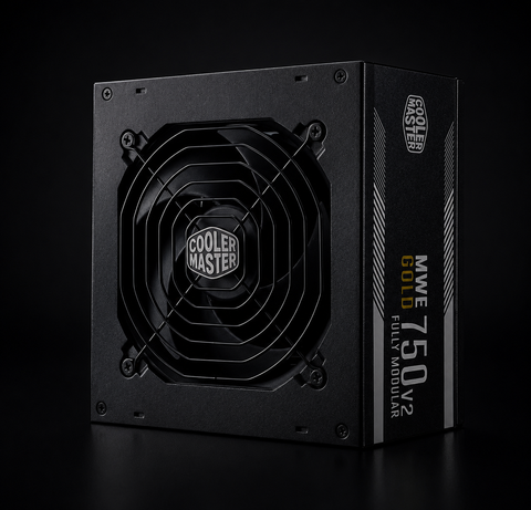 Cooler Master MWE 750 Gold V2 Fully Modular PSU (UK Plug) - 80 PLUS Gold 750W Power Supply Unit, Flat Black Cabling, 120mm HDB Fan, High-Temperature Threshold - 5 Year Warranty