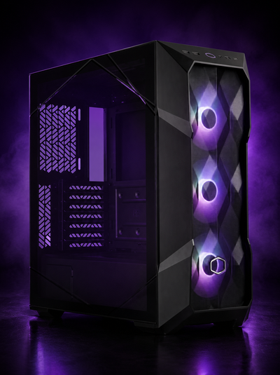 Cooler Master MasterBox TD500 Mesh V2 - E-ATX Mid-Tower PC Case with Tessellated Mesh, 3 x 120mm Pre-Installed ARGB Fans, Removable Top Panel, Tempered Glass Side Panel, USB Type-C 10Gbps - Black