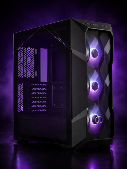 Cooler Master MasterBox TD500 Mesh V2 - E-ATX Mid-Tower PC Case with Tessellated Mesh, 3 x 120mm Pre-Installed ARGB Fans, Removable Top Panel, Tempered Glass Side Panel, USB Type-C 10Gbps - Black