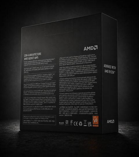 AMD Ryzen 5 7600X Desktop Processor (6-core12-thread, 38MB Cache, up to 5.3 GHz max Boost)