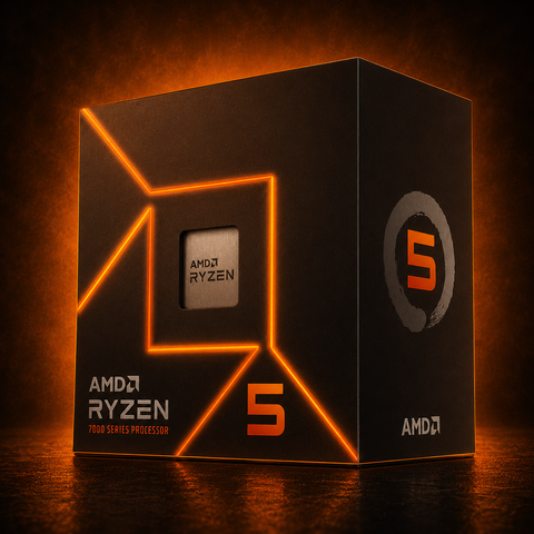 AMD Ryzen 5 7600 Desktop Processor (6-core12-thread, 38MB cache, up to 5.1 GHz max boost) with AMD Wraith Stealth Cooler