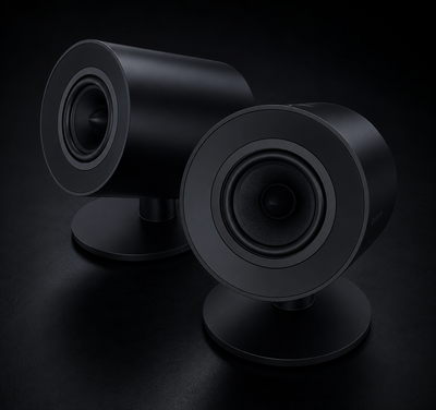 Razer Nommo V2 X - Full-Range 2.0 PC Gaming Speakers (Two 3” Full-Range Drivers, THX Spatial Audio, Max Sound Pressure Level of 96dB, Cross-Platform Compatibility) Black