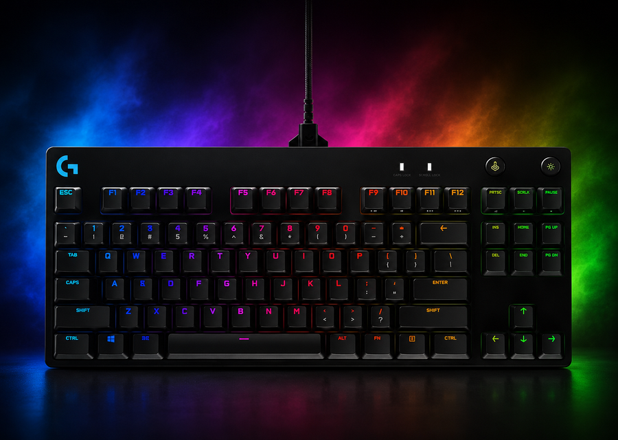 Logitech G PRO Mechanical Gaming Keyboard – Ultra Portable Tenkeyless Design, Detachable Micro USB Cable, Advanced GX Blue Clicky Switches, LIGHTSYNC RGB Backlit Keys, QWERTY UK, PC/Mac - Black