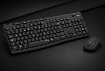 Logitech MK295 Silent Wireless Mouse and Keyboard Combo, SilentTouch Technology, Full Numpad, Advanced Optical Tracking, Lag-Free, 90% Less Noise, QWERTY UK English Layout, Black