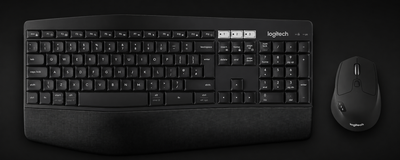 Logitech MK850 Multi-Device Wireless Keyboard and Mouse Combo, 2.4GHz Wireless and Bluetooth, Curved Keyframe & Wireless Mouse, 12 Programmable Keys, 3-Year Battery Life, PC/Mac, QWERTY UK Layout
