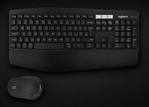 Logitech MK850 Multi-Device Wireless Keyboard and Mouse Combo, 2.4GHz Wireless and Bluetooth, Curved Keyframe & Wireless Mouse, 12 Programmable Keys, 3-Year Battery Life, PC/Mac, QWERTY UK Layout