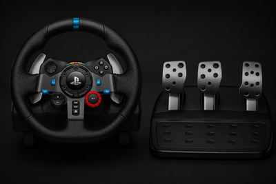 Logitech G G29 Driving Force Racing Wheel and Floor Pedals, Real Force Feedback, Stainless Steel Paddle Shifters, Steering Wheel Cover for PS5, PS4, PC, Mac - Black