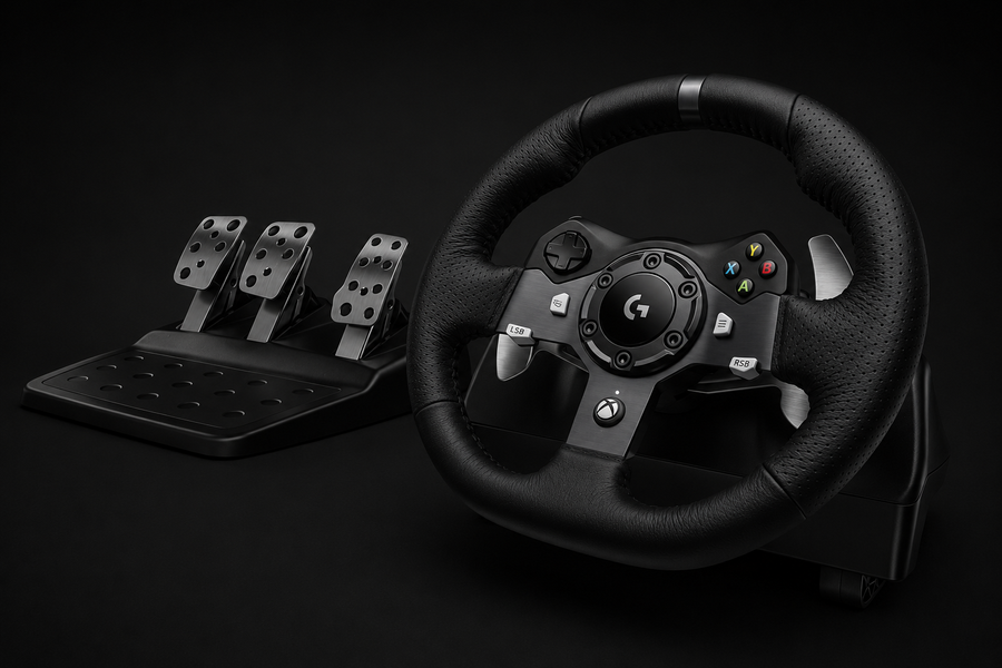 Logitech G G920 Driving Force Racing Wheel and Floor Pedals, Real Force Feedback, Stainless Steel Paddle Shifters, Steering Wheel Cover for Xbox Series X|S, Xbox One, PC, Mac - Black