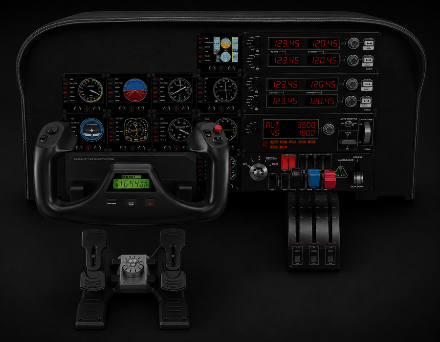 Logitech G Saitek PRO Flight Rudder Pedals, Professional Simulation Pedals with Toe Brake, USB Connectivity, Non-Slip, Precise Fluid Control, Ajustable Tension Dial, PC-Black