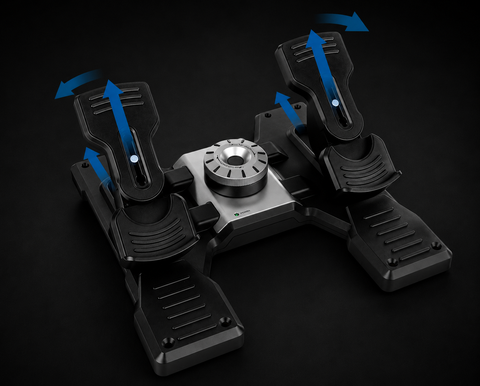 Logitech G Saitek PRO Flight Rudder Pedals, Professional Simulation Pedals with Toe Brake, USB Connectivity, Non-Slip, Precise Fluid Control, Ajustable Tension Dial, PC-Black