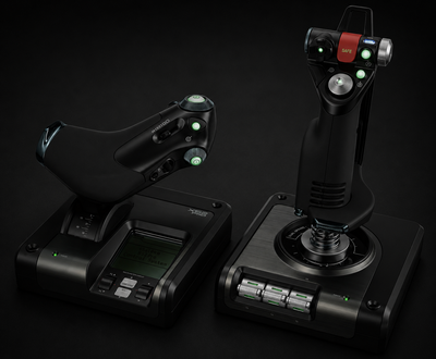 Logitech G Saitek X52 Pro Flight 3M System with Metal Part Gas Control and Simulation Joystick, LCD Display, Dual Suspension, Illuminated Buttons, 2 USB Connections - Black