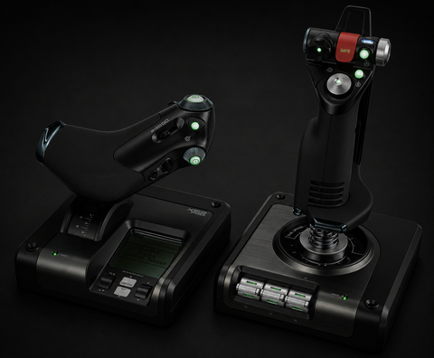 Logitech G Saitek X52 Pro Flight 3M System with Metal Part Gas Control and Simulation Joystick, LCD Display, Dual Suspension, Illuminated Buttons, 2 USB Connections - Black